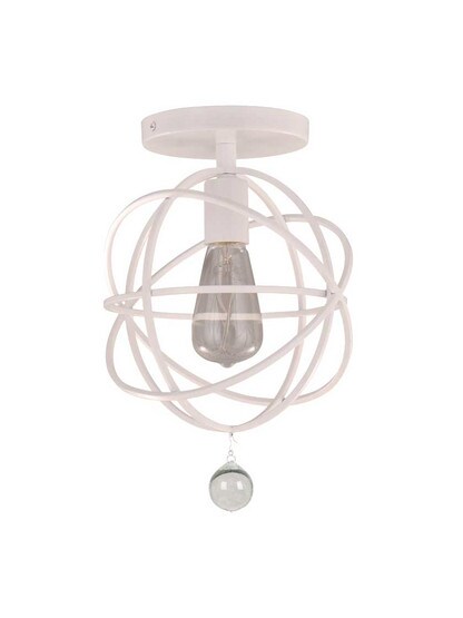 Solaris 9 inch Flush-Mount Ceiling Light in Wet White.